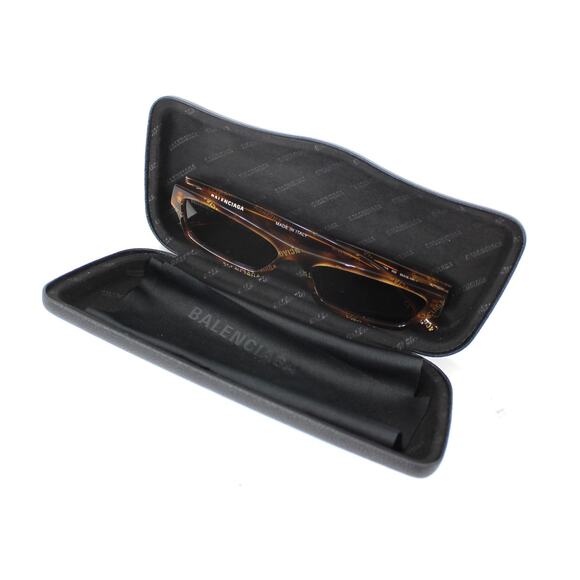 Balenciaga 55MM Rectangle Sunglasses NEW Tortoiseshell Logo Frame with Case - Picture 7 of 8